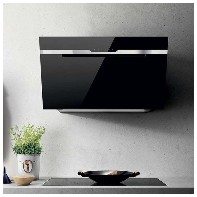 Elica PRF0120211 MAJESTIC SENSE BL-F-60 - Cappa a parete aspirante 60 cm, 603 m³-h, Classe A, 60 dB, Controllo touch, 3 velocita', Filtro antigrasso e illuminazione LED, Nero