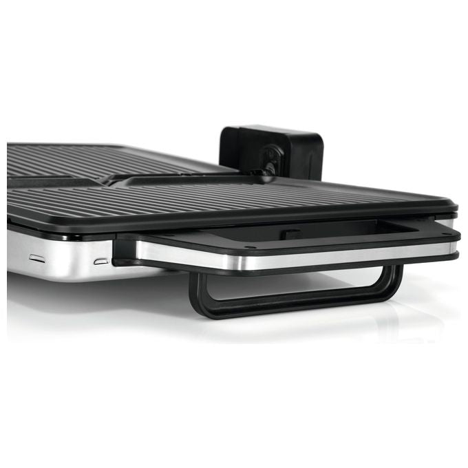 WMF 0415110011 Lono Griglia a Contatto 2 in 1 2100 W Piastra Antiaderente Rimovibile con Vassoio Raccogligocce colore Nero Acciaio inox