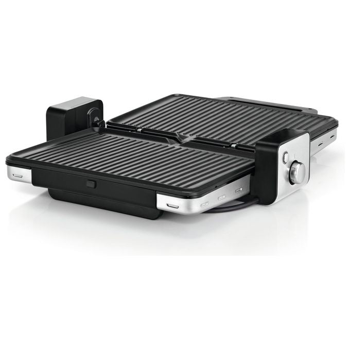 WMF 0415110011 Lono Griglia a Contatto 2 in 1 2100 W Piastra Antiaderente Rimovibile con Vassoio Raccogligocce colore Nero Acciaio inox