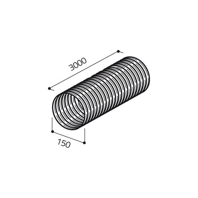 Elica 1052AD Tubo Flessibile Tondo per Cappa Aspirante Diametro 15 cm Lunghezza 300 cm colore Alluminio