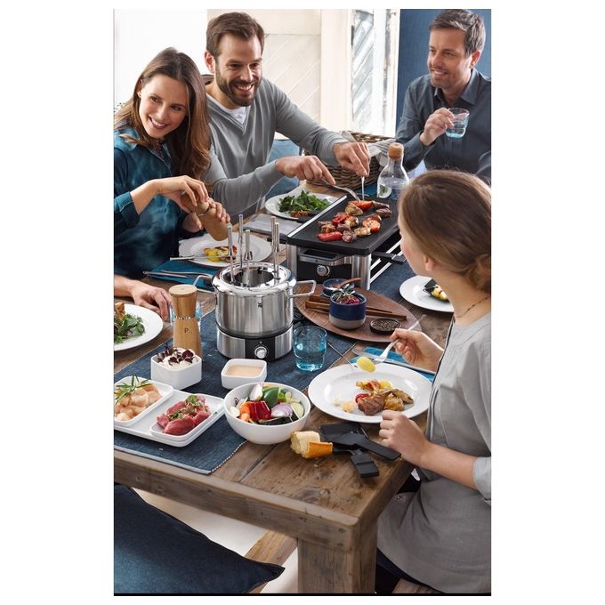 WMF Lono Set per Fonduta Fino a 8 Persone Temperatura Variabile 1400W in Cromargan