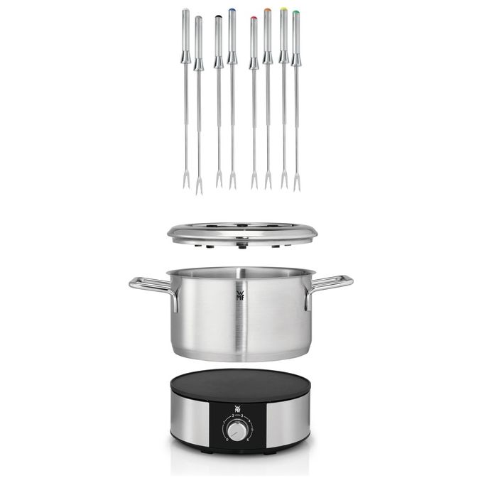 WMF Lono Set per Fonduta Fino a 8 Persone Temperatura Variabile 1400W in Cromargan