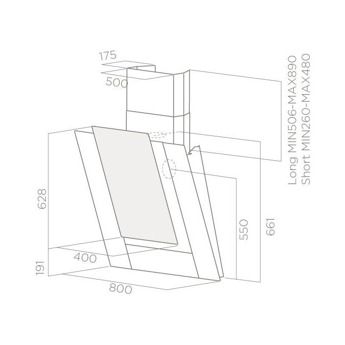 Elica PRF0010404A ICO Cappa a parete 80 cm 801 m³-h Classe A 64 dB Touch colore Nero