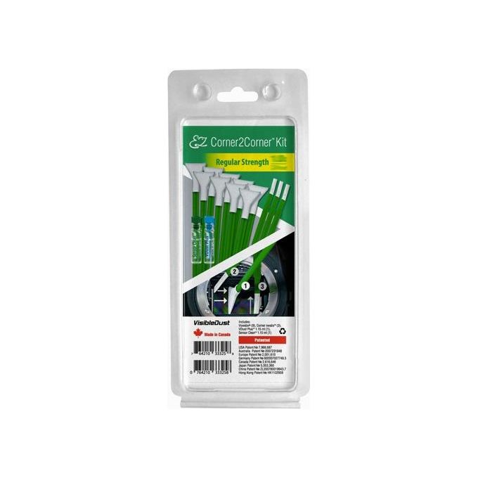 VisibleDust 0764210333258 EZ Corner2Corner Kit Pulizia Sensore Fotocamera 9 Tamponi MXD Vswab 24mm 2 Liquidi Inclusi colore Verde