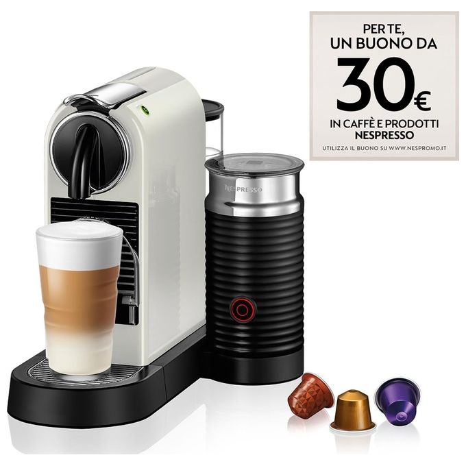 De'Longhi 0132192148 Citiz Macchina da caffe' a capsule 1 L 19 bar 1710 W montalatte integrato colore Nero Bianco