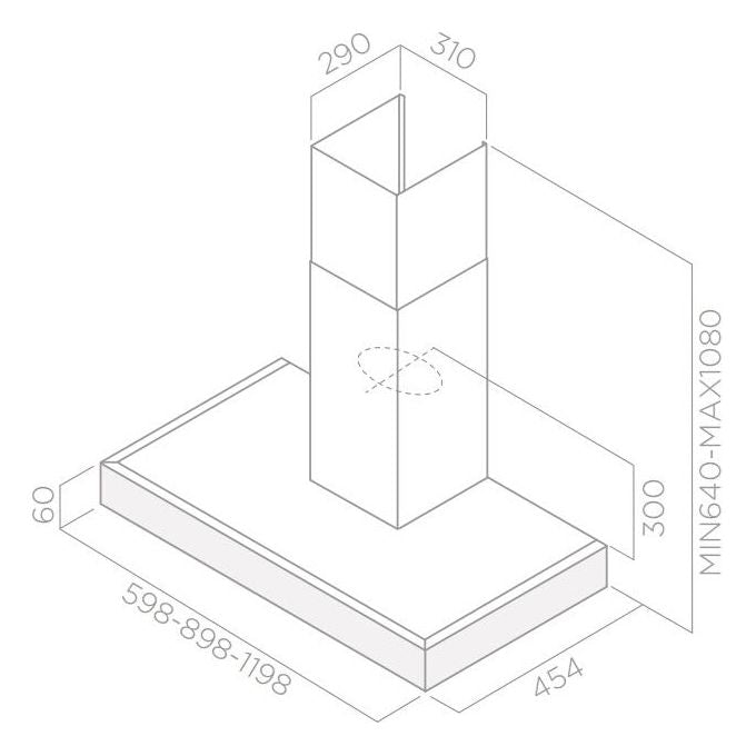 Elica TOP SENSE IXBL-F-60 Cappa Murale 60 cm 581 m³-h Classe A 64 dB Controllo Touch colore Nero