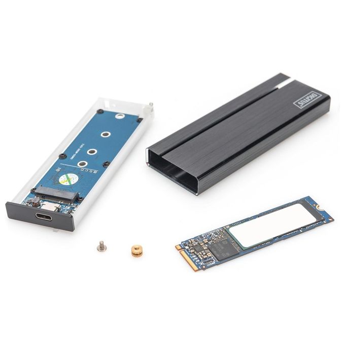 Digitus DA-71120 Box Esterno SSD M.2 NVMe PCIe USB 3.1 Type-C 10 Gbps fino a 8 TB colore Nero
