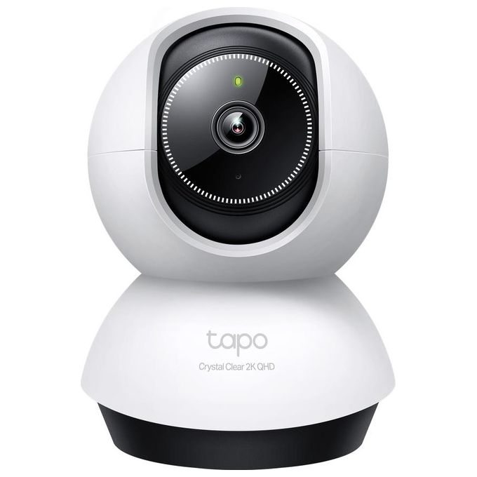 TP-Link TC72 Tapo Telecamera IP Wi-Fi Pan Tilt 2K QHD 4MP 360° Visione Notturna AI MicroSD 512 GB colore Bianco Nero