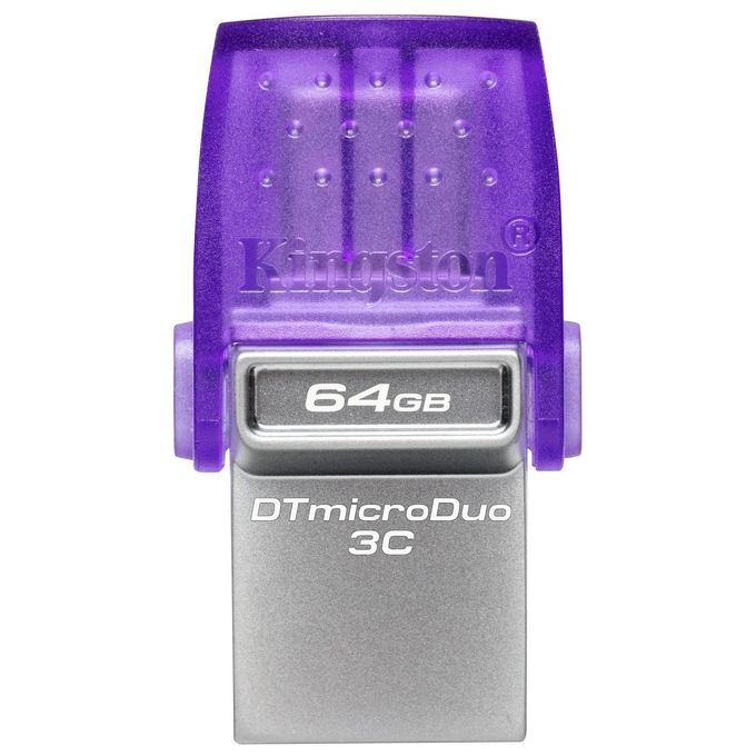 Kingston Technology DataTraveler microDuo 3C Chiavetta USB 64Gb Acciaio Inossidabile-Porpora