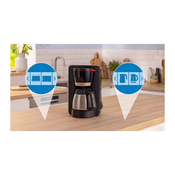 Bosch TKA5M253 Macchina da caffe' Manuale 1,1 L 12 tazze 1000 W Anti-goccia Spegnimento automatico colore Nero