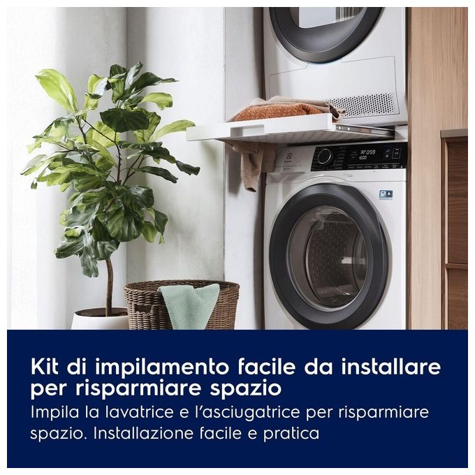 Electrolux E1WYHSK2 Kit di Sovrapposizione Lavatrice Asciugatrice con Ripiano Estraibile colore Bianco