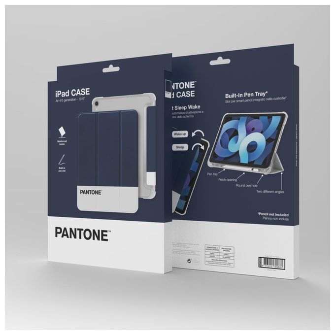 Pantone PT-IPCA5TH00N Custodia Folio per iPad Air 10.9'' 4a e 5a Generazione TPU Angoli Rinforzati colore Navy