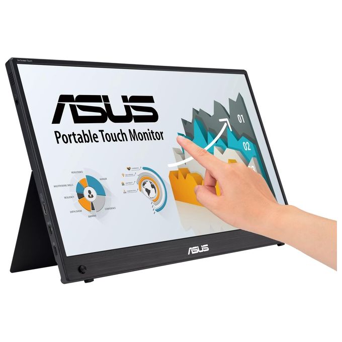 ASUS 90LM04S0-B02170 ZenScreen Monitor PC 39,6 cm (15.6'') 1920 x 1080 Pixel Full HD LCD Touch screen IPS 2x USB Type-C Mini HDMI Batteria Integrata 7800 mAh colore Nero