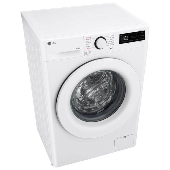 LG D2R3S08NSWW Lavasciuga Slim 8-5 Kg 1200 rpm Classe E AI DD Steam (85x60x47,5 cm) colore Bianco