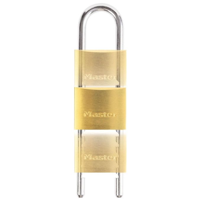 Master Lock 1950EURDCC Lucchetto a Chiavi in Ottone Massiccio e Archetto Regolabile da 7 a 15.5cm Oro 15.5x5x1.4cm