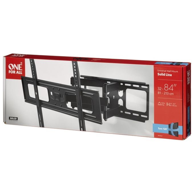 One For All WM4661 Supporto TV a parete 32'' a 84'' Inclinabile e Girevole Fino a 60 Kg VESA 200x200 a 600x400 mm colore Nero