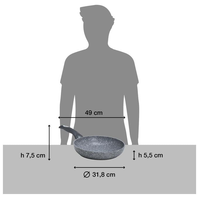 Aeternum Madame Petravera 3.0 Padella Ideale per Induzione Diametro 30 cm Full Induction Grigio