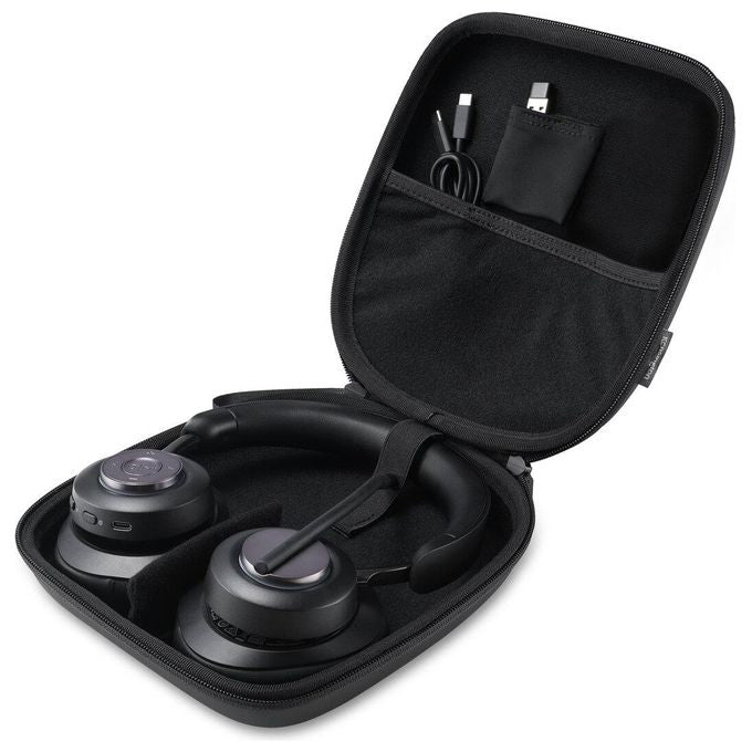Kensington K83452WW Cuffie over-ear Bluetooth H3000 Cancellazione Rumore Attiva con AI Durata Batteria 60 h Connessione Bluetooth 5.2 colore Nero