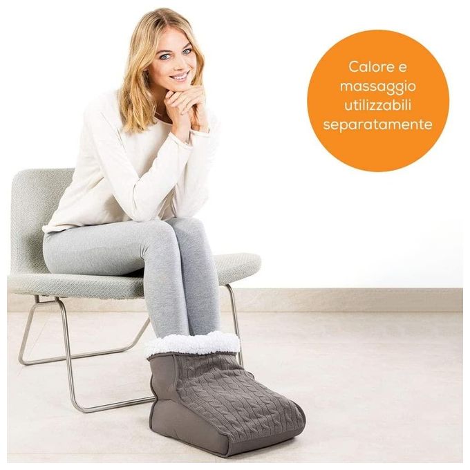 Beurer FWM40 - Massaggiatore elettrico per piedi, tecnologia massaggio Shiatsu + calore, 2 livelli di intensita', Alimentazione a rete, Funzioni: riscaldamento integrato e soffice fodera lavabile, Colore Beige
