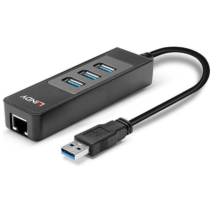 Lindy Adattatore Usb 3.0 Gigabit Ethernet e Hub