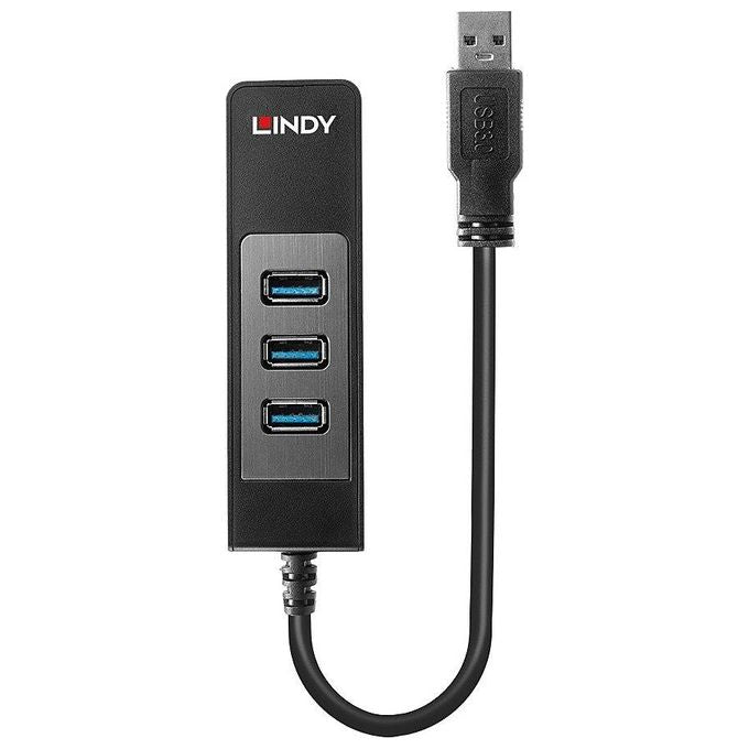 Lindy Adattatore Usb 3.0 Gigabit Ethernet e Hub