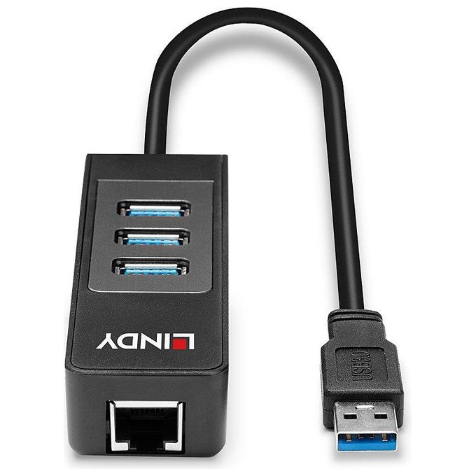 Lindy Adattatore Usb 3.0 Gigabit Ethernet e Hub