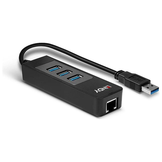 Lindy Adattatore Usb 3.0 Gigabit Ethernet e Hub