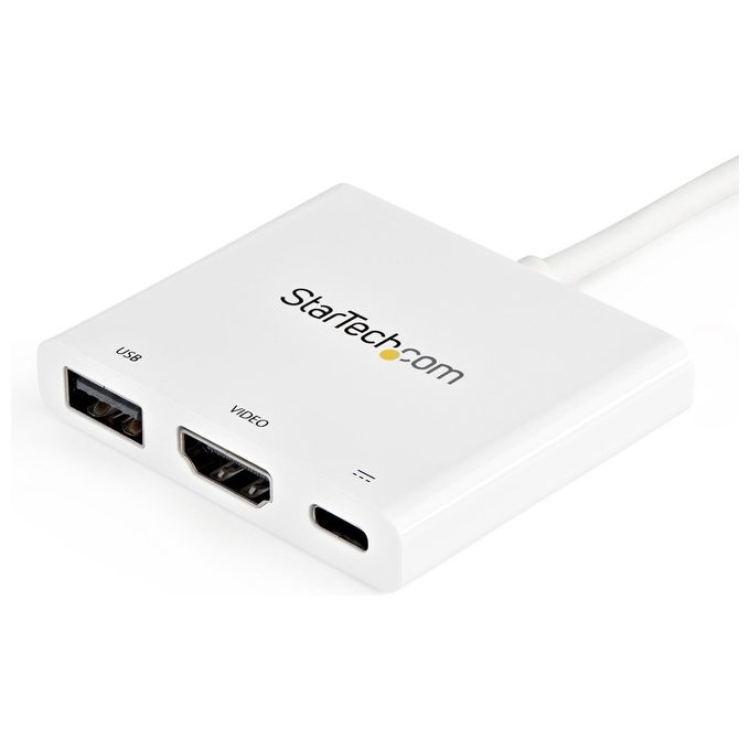 Startech Adattatore Multifunzione USB-C a HDMI 4k con Power Delivery e porta USB-A - Bianco