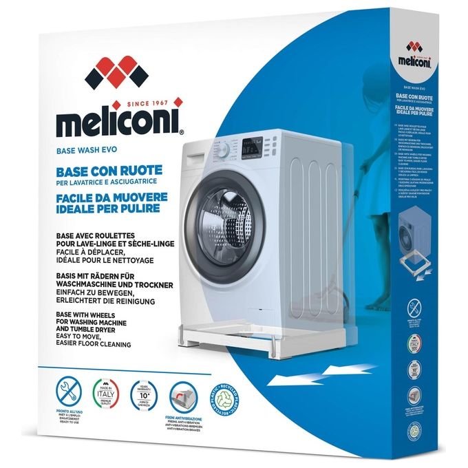 Meliconi 656146 Base Move Evo Base Antivibrazione per Lavatrice e Asciugatrice 60 cm Portata 250 Kg colore Bianco