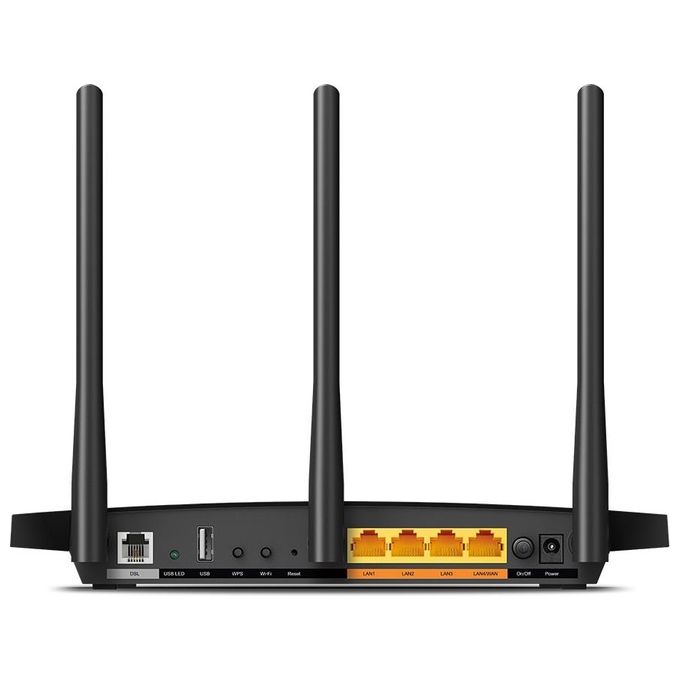 TP-LINK Archer VR400 ac1200 wireless vdsl-adsl modem 867mbps a 5ghz + 300mbps a 2.4ghz 1p wan-lan 3p lan 3 antenne