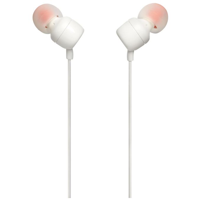 JBL T110 Intra-Auricolari con Comando e Microfono Universale, Bianco