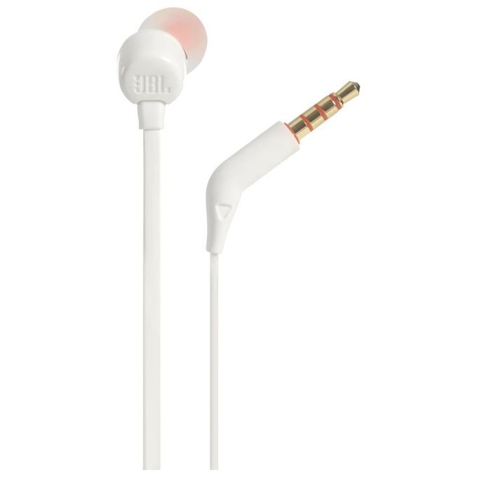JBL T110 Intra-Auricolari con Comando e Microfono Universale, Bianco
