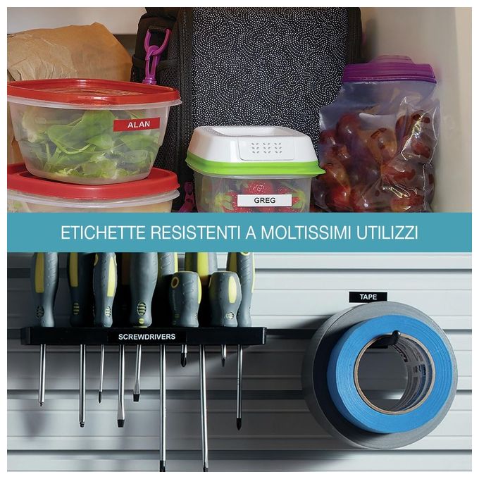 DYMO d1 Durable 12 mm x 3 m nero Arancione Permanente