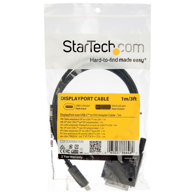 Startech cavo Adattatore Usb-c a dvi da 1m - 2560x1600
