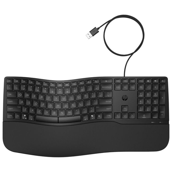 HP 8T6M1AA Tastiera cablata 480 Comfort Full-size USB con tasti programmabili e inclinazione regolabile colore Nero