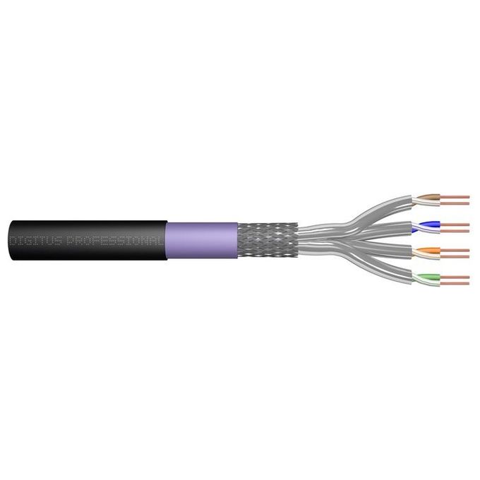 Digitus Cavo di Rete 100mt Cat7 SF-UTP S-FTP Nero