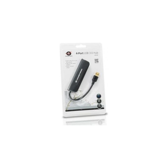 Conceptronic C4PUSB3 Hub USB 4 Porte USB 3.0 5 Gbps Plug and Play Bus-powered colore Nero