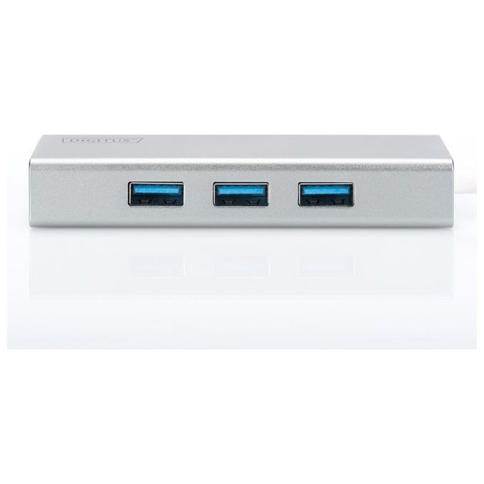 Digitus hub usb 3.0 con 3 porte usb 3.0 tipo a e 1 porta tipo c, connettore maschio tipo c