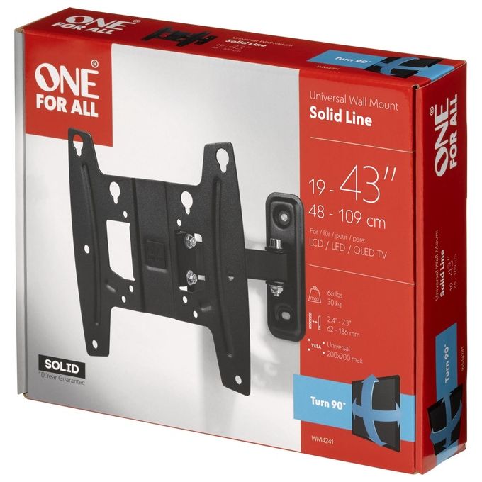 One for All TV Supporto Murale per Tv 42'' Solid Turn 90 Gradi
