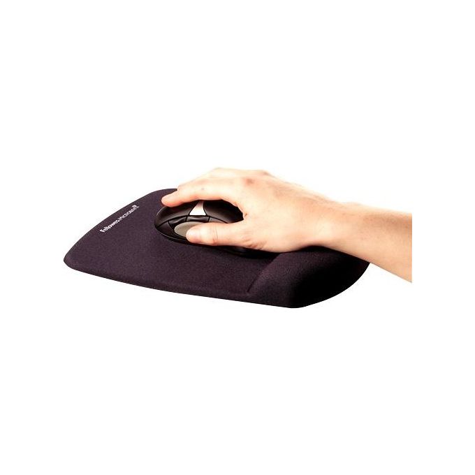 Fellowes, Tappetino Mouse, Con Poggiapolsi, Nero, Tessuto e Schiuma, Ergonomico, Antiscivolo