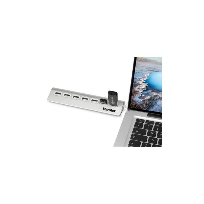 Hamlet hub usb 2.0 7 Porte Alluminio
