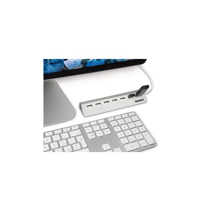 Hamlet hub usb 2.0 7 Porte Alluminio