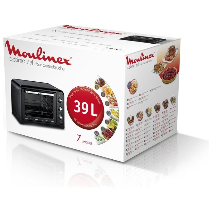 Moulinex OX485810 Optimo Fornetto Elettrico Ventilato 39 L 2000 W 7 Modalita' di Cottura Girarrosto Termostato 240°C colore Nero
