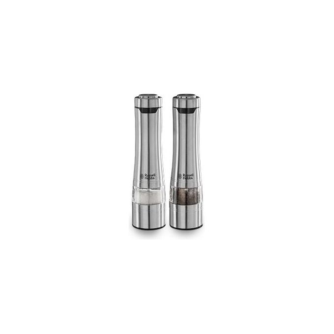Russell Hobbs 23460-56 Classic Set Macinini Sale e Pepe Elettrici Ceramica Regolabile Luce LED a Batteria colore Acciaio Inossidabile