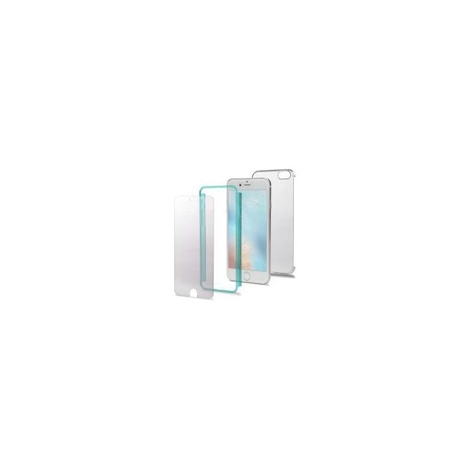 Celly BODY801TF Total Body Protection Custodia in Policarbonato e Pellicola per Display in Vetro 9H per iPhone 7 Plus Tiffany