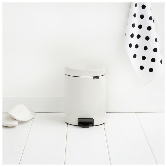 Brabantia Pedal Bin Newicon Pattumiera a Pedale 5 Litri Bianco