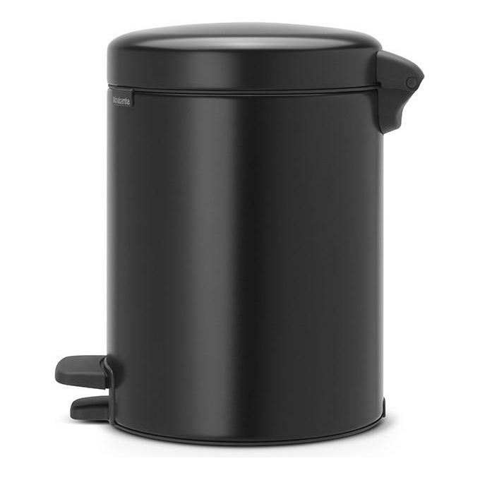 Brabantia Pedal Bin Newicon Pattumiera a Pedale 5 Litri Nero Opaco