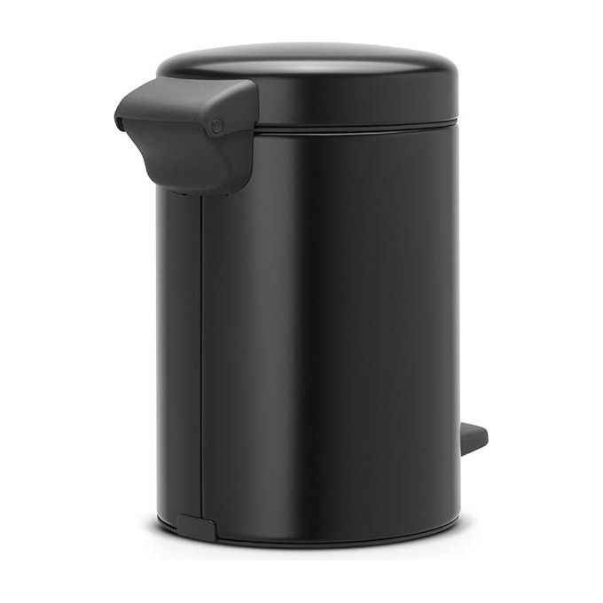 Brabantia Pedal Bin Newicon Pattumiera a Pedale Secchio Interno in Plastica Nero Opaco 3 Litri