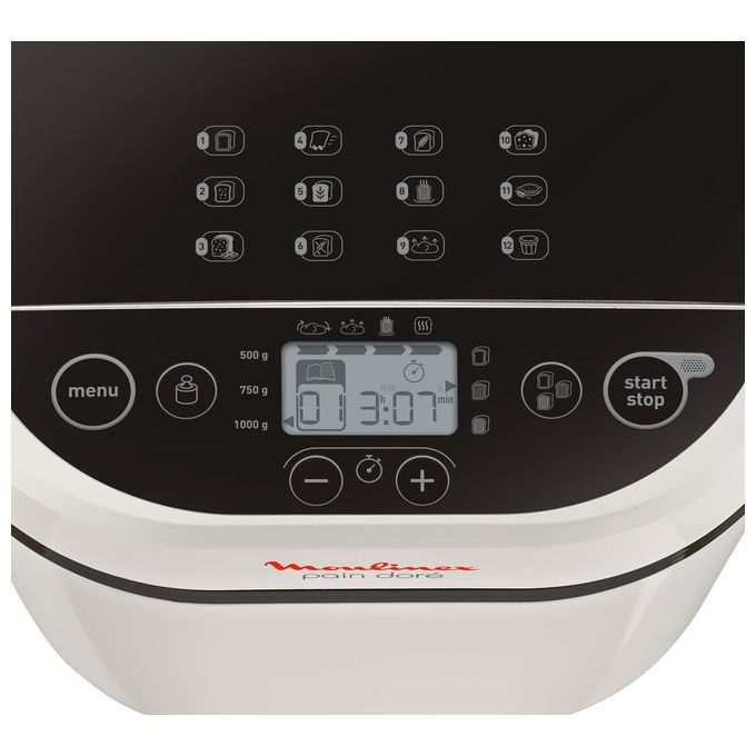 Moulinex OW2101 Pain Plaisir Macchina del Pane 1 kg 12 Programmi 650W Bianco
