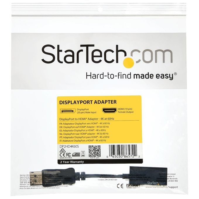 Startech - Audio Video 4k Displayport to hdmi Convert uhd dp to hdmi Adattatore - 4k 60hz